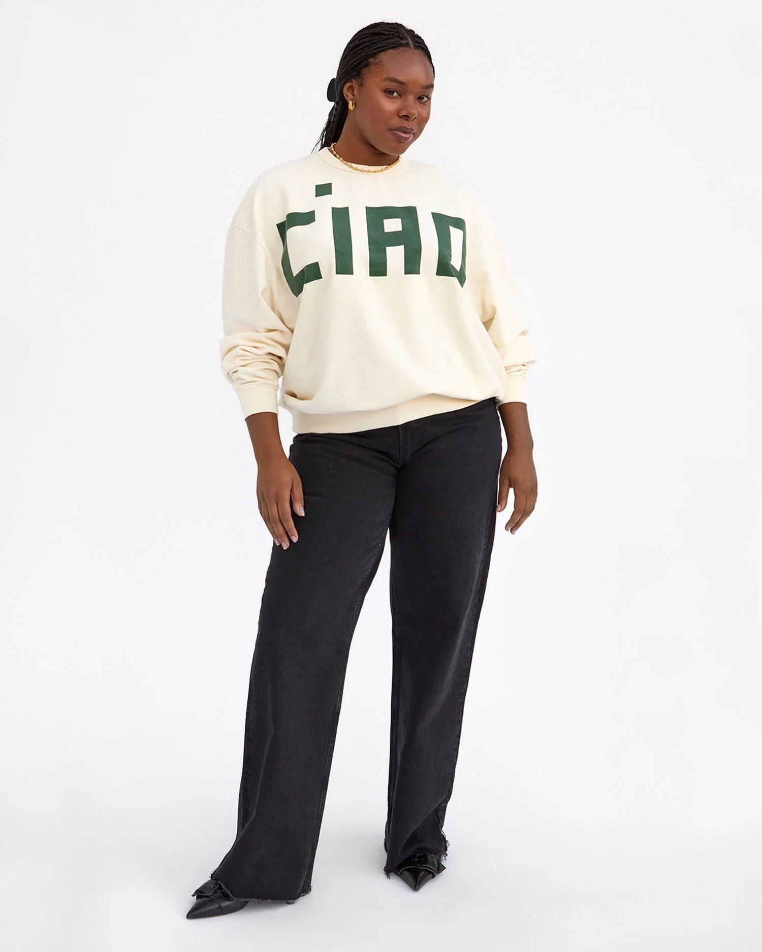 Clare V Oversized Grand Block Ciao Sweatshirt 100253