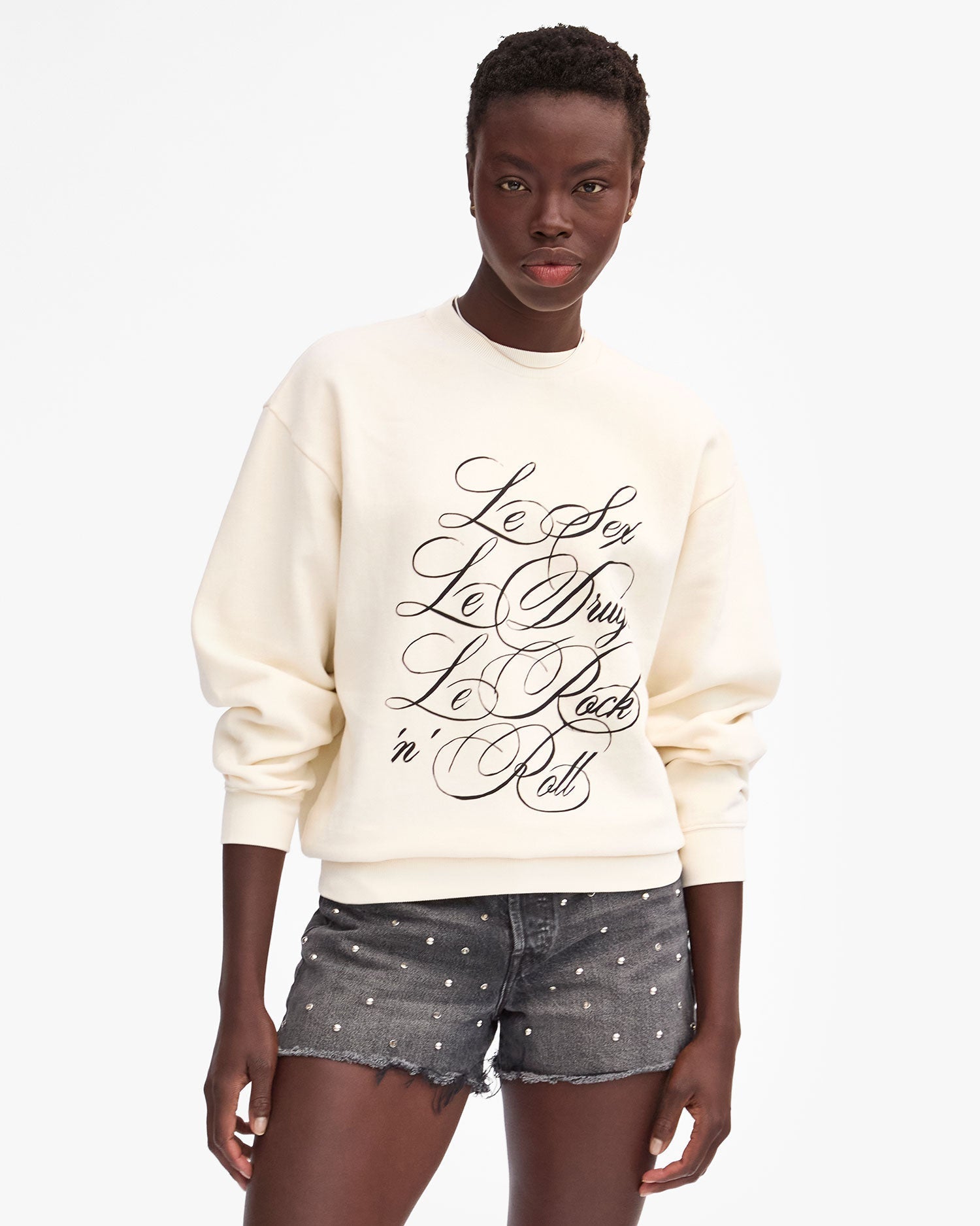 Clare V. Oversized Sweatshirt - Cream AP-LS-LS-100331