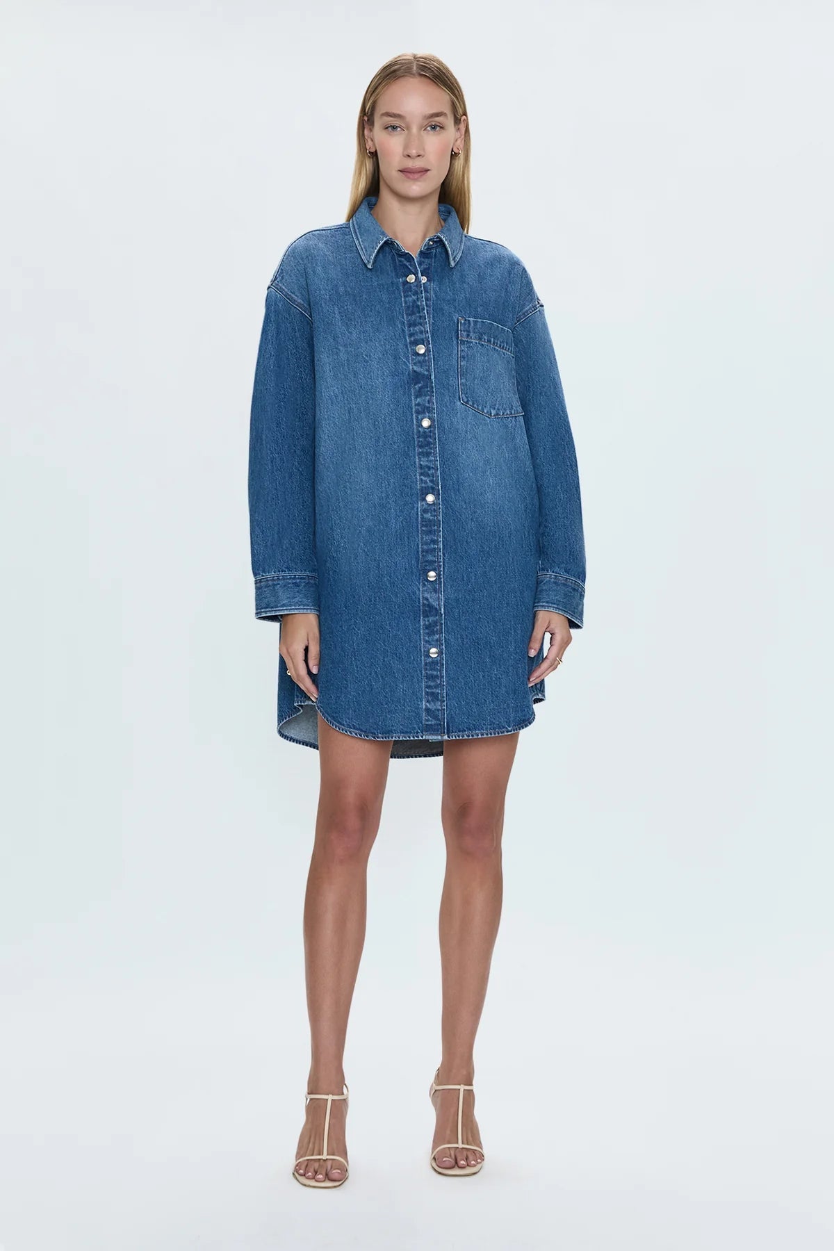 pistola denim dress Gladys Smocked Bodice Dress