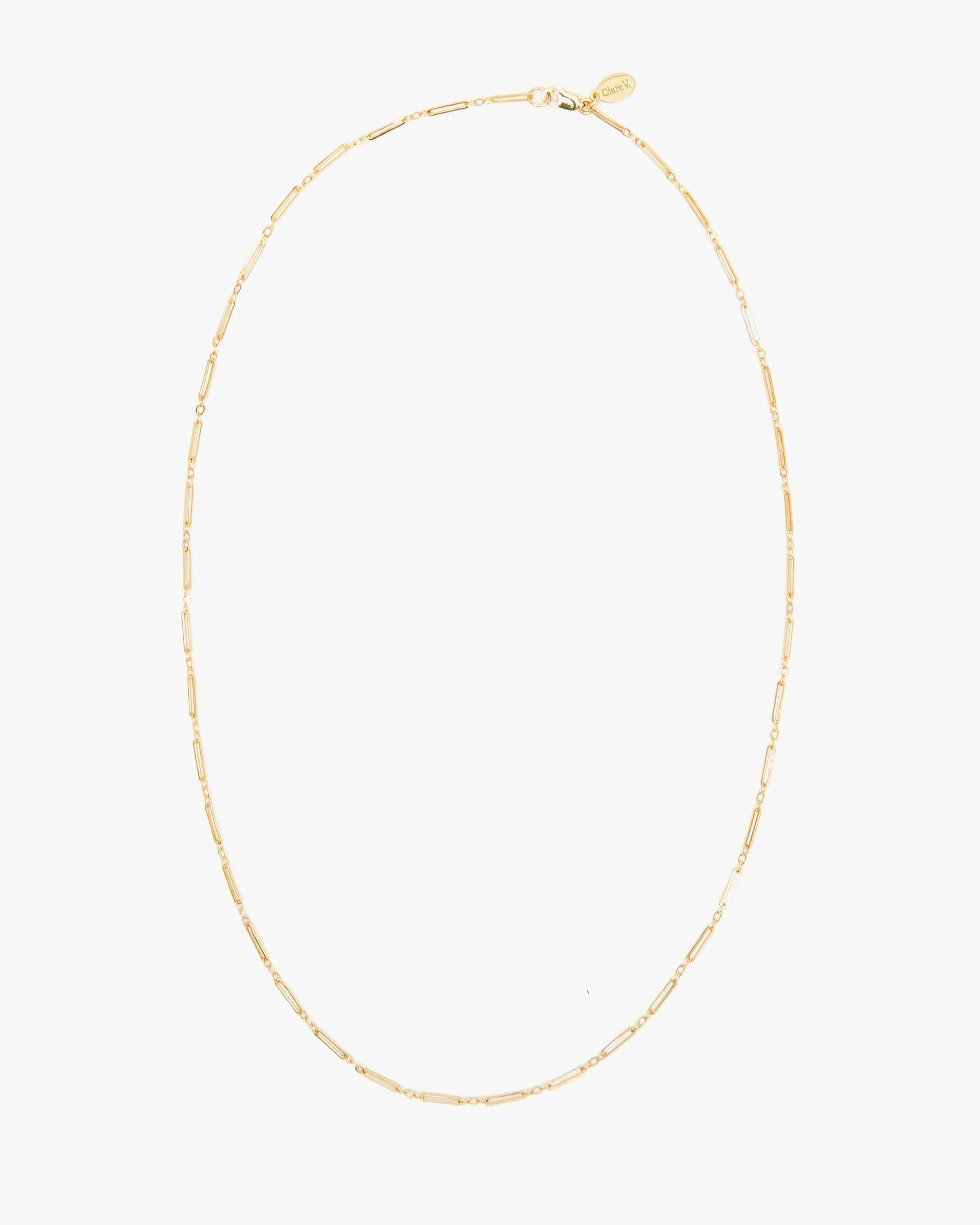 Clare V. Paperclip Chain Necklace 24" Vermeil JW-NC-NL-100053