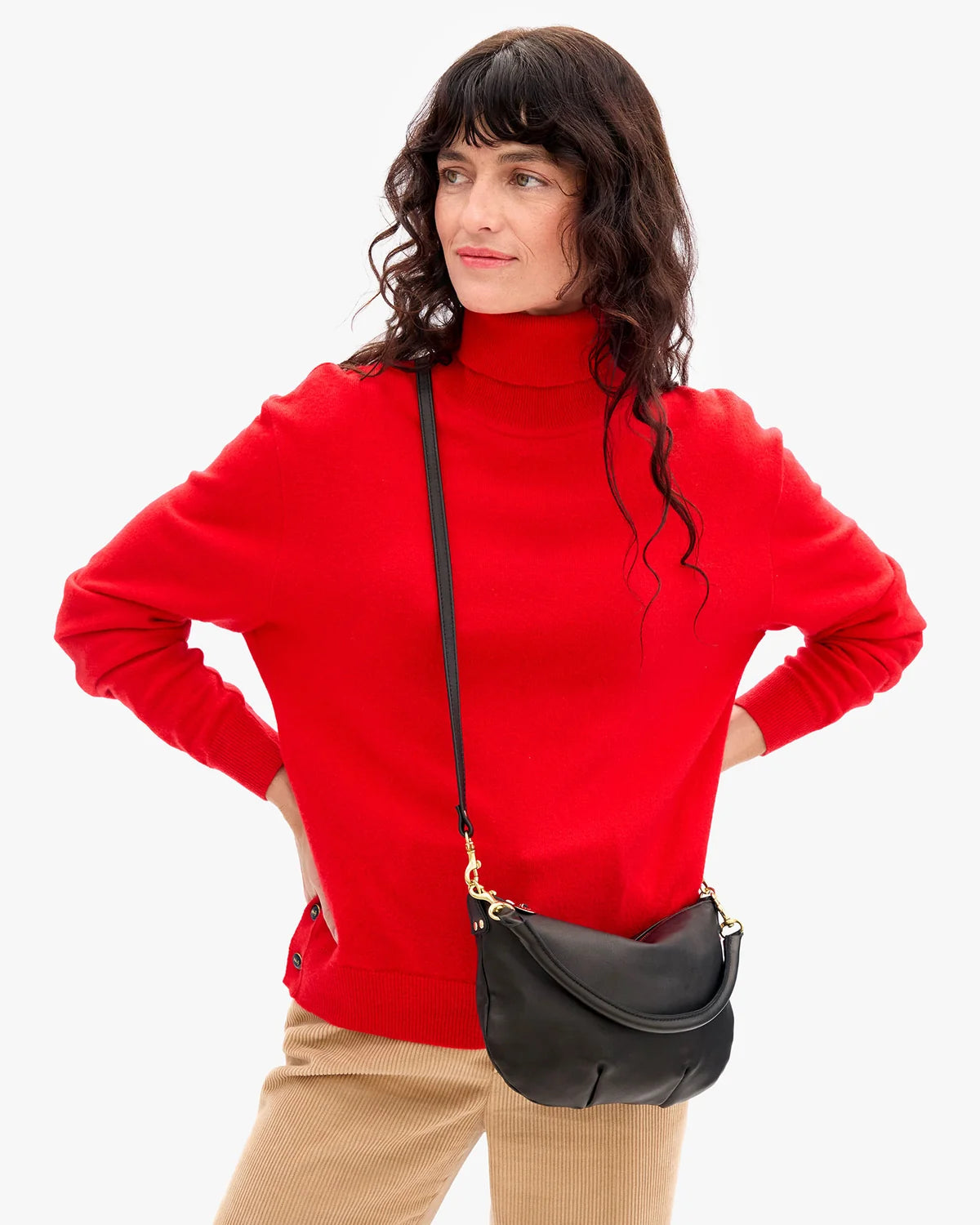 Clare V. Petit Moyen Messenger Italian Nappa 100006