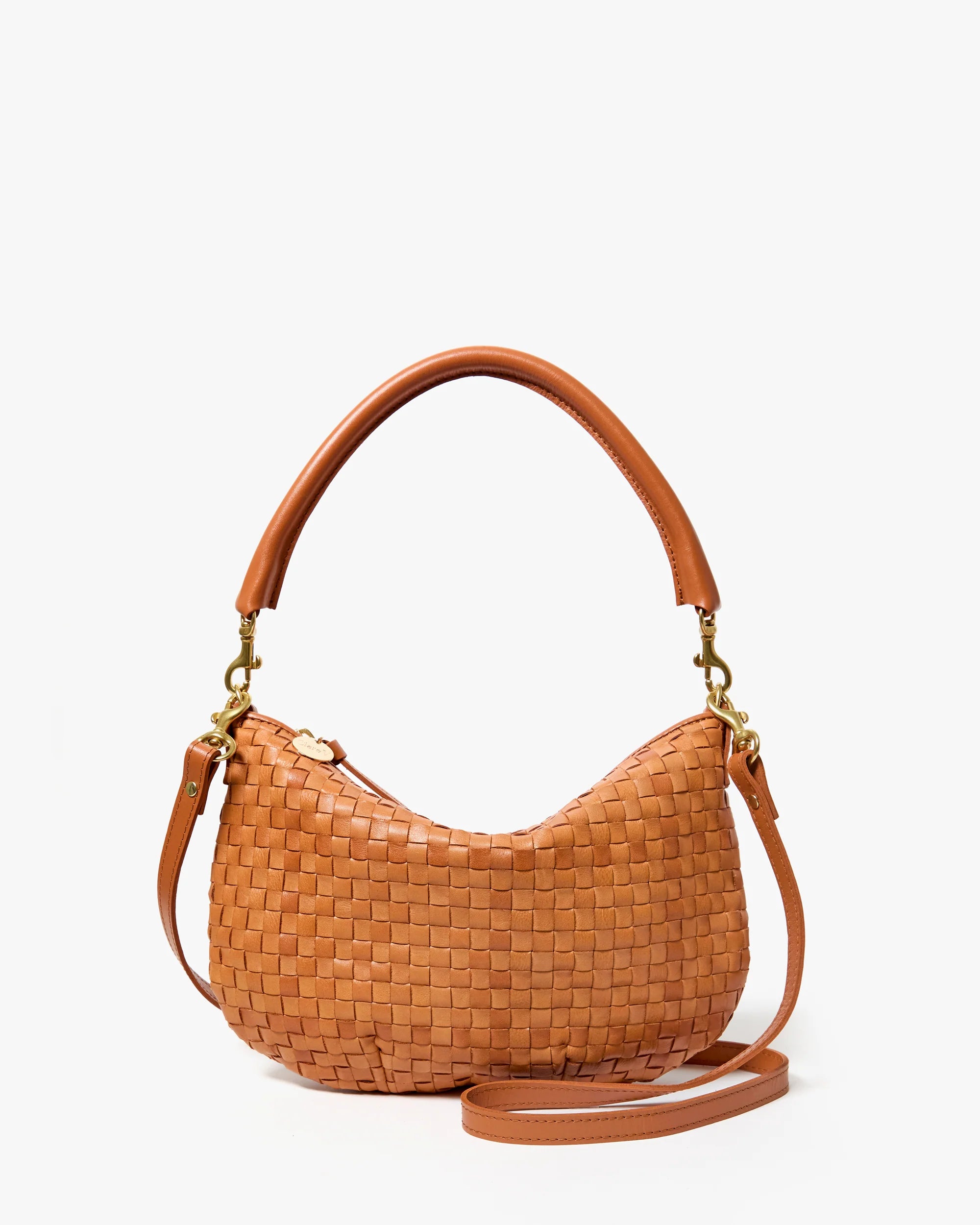 Clare V. Petit Moyen Messenger Woven Checker Natural HB-SH-MB-100041