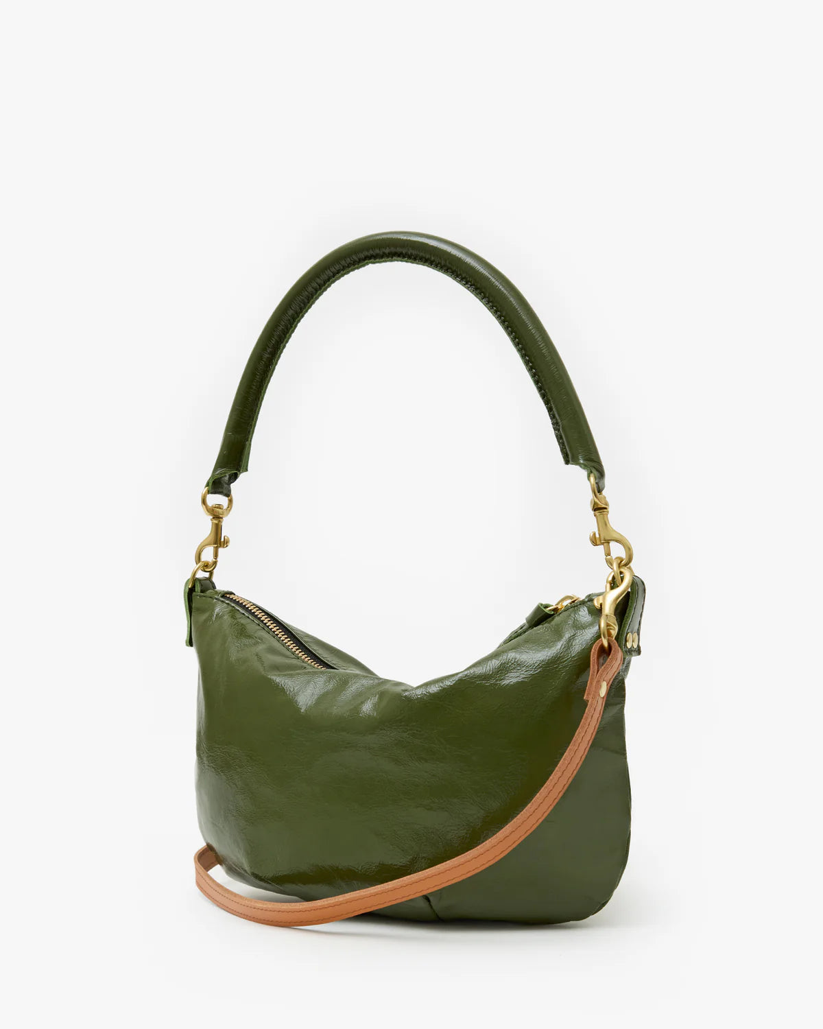 Clare V. Petit Moyen Messenger Crinkle Patent CVH1001048