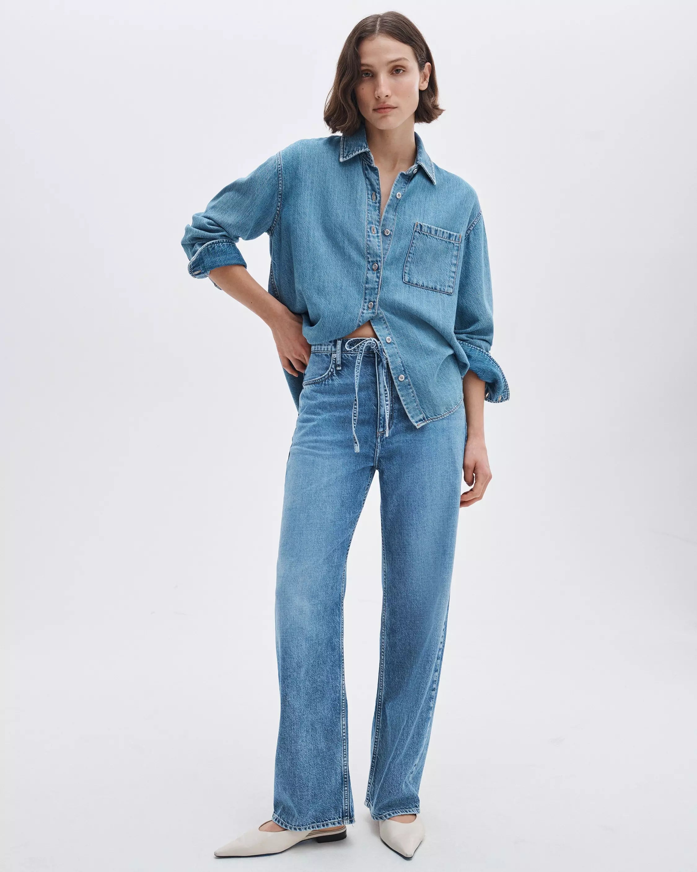 Rag & Bone Phoebe Drawstring Wide Leg Jeans