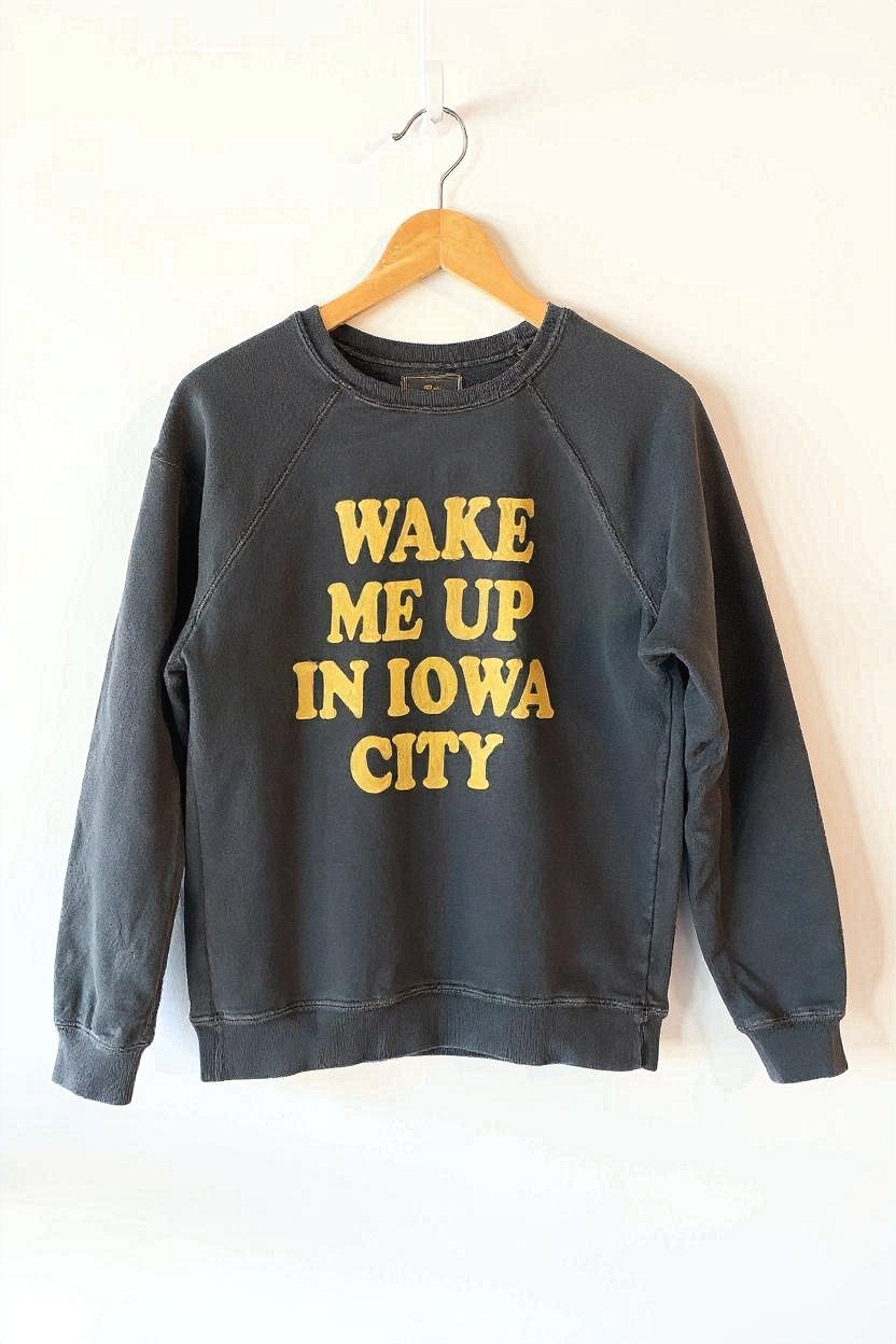 Retro Brand WAKE ME UP IN IOWA CITY Full Length Sweatshirt
