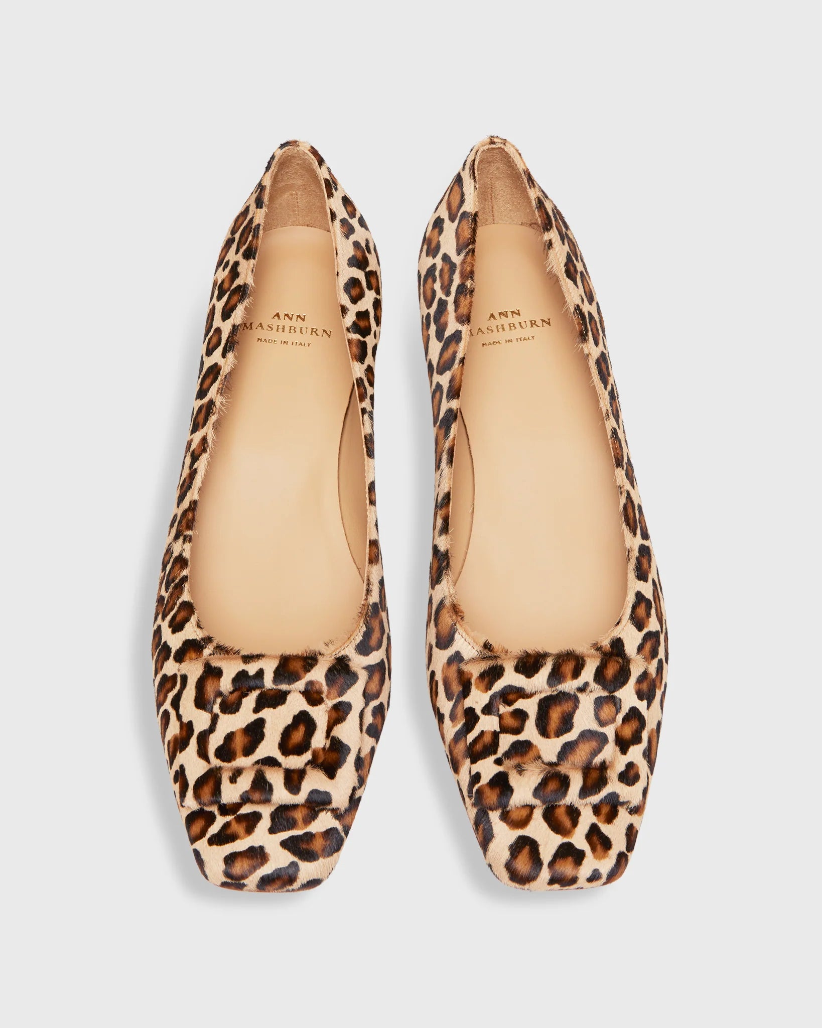Ann Mashburn Buckle Shoe in Leopard Calf Hair