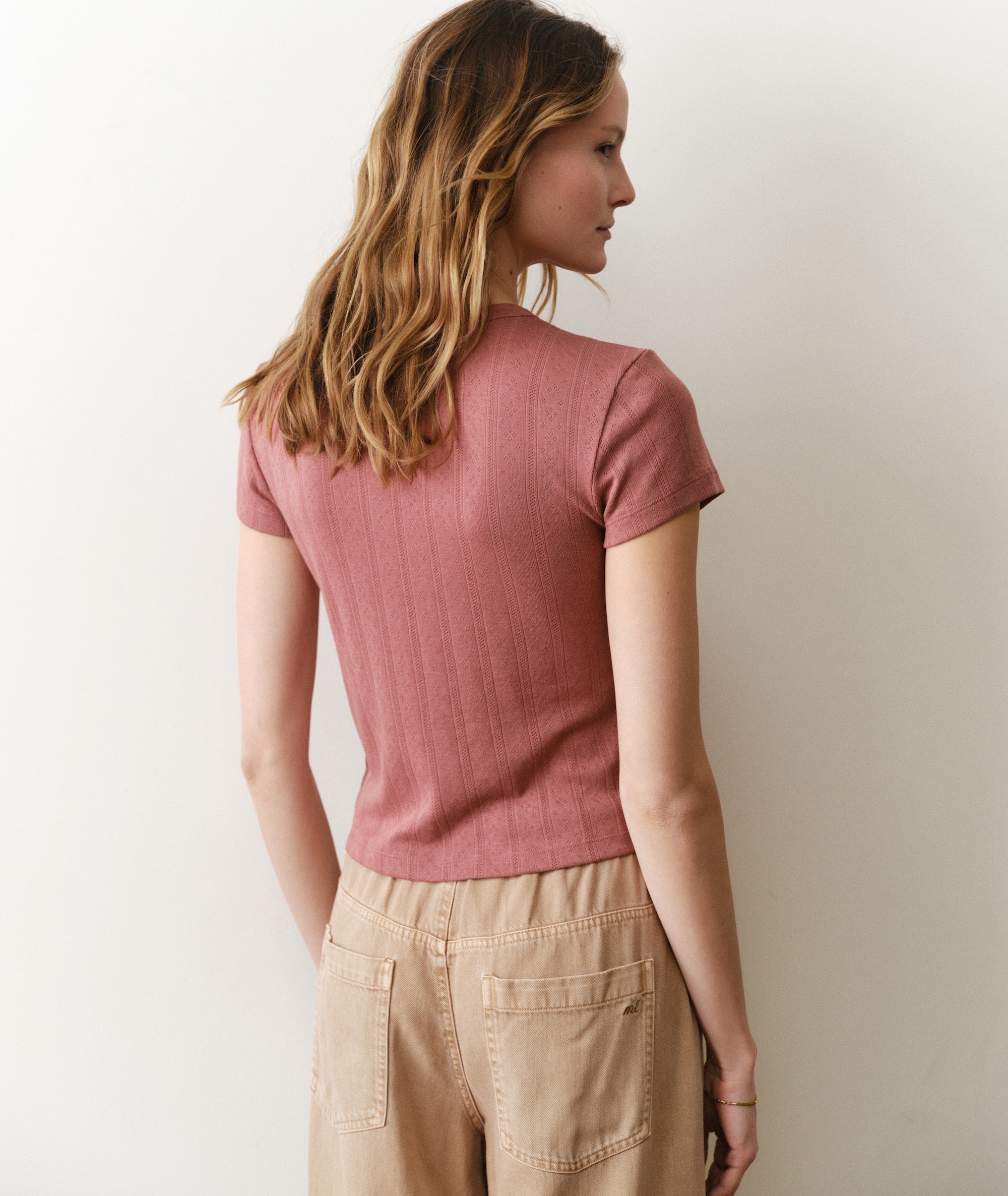 Marine Layer Lexi Pointelle Crew Tee