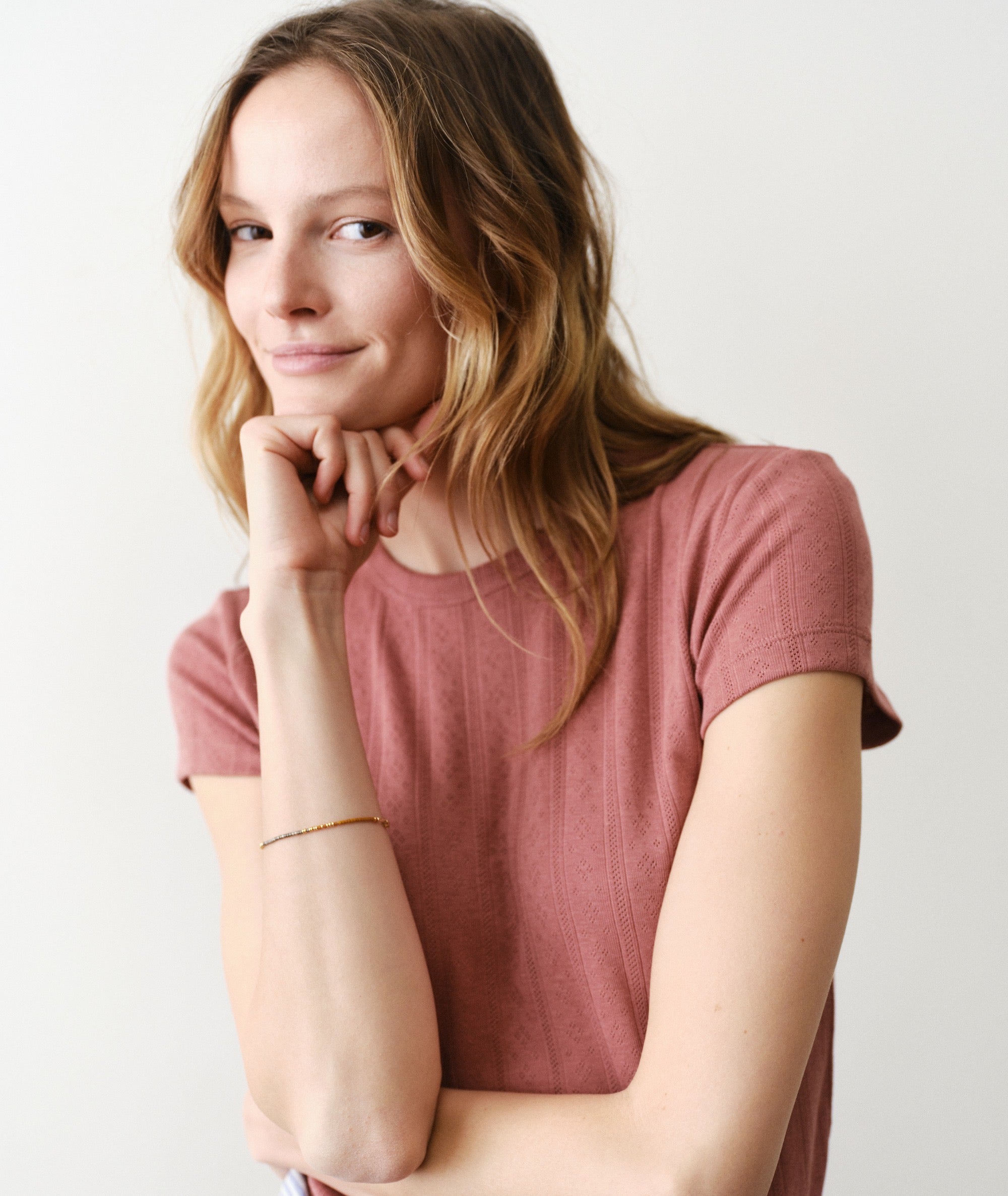 Marine Layer Lexi Pointelle Crew Tee