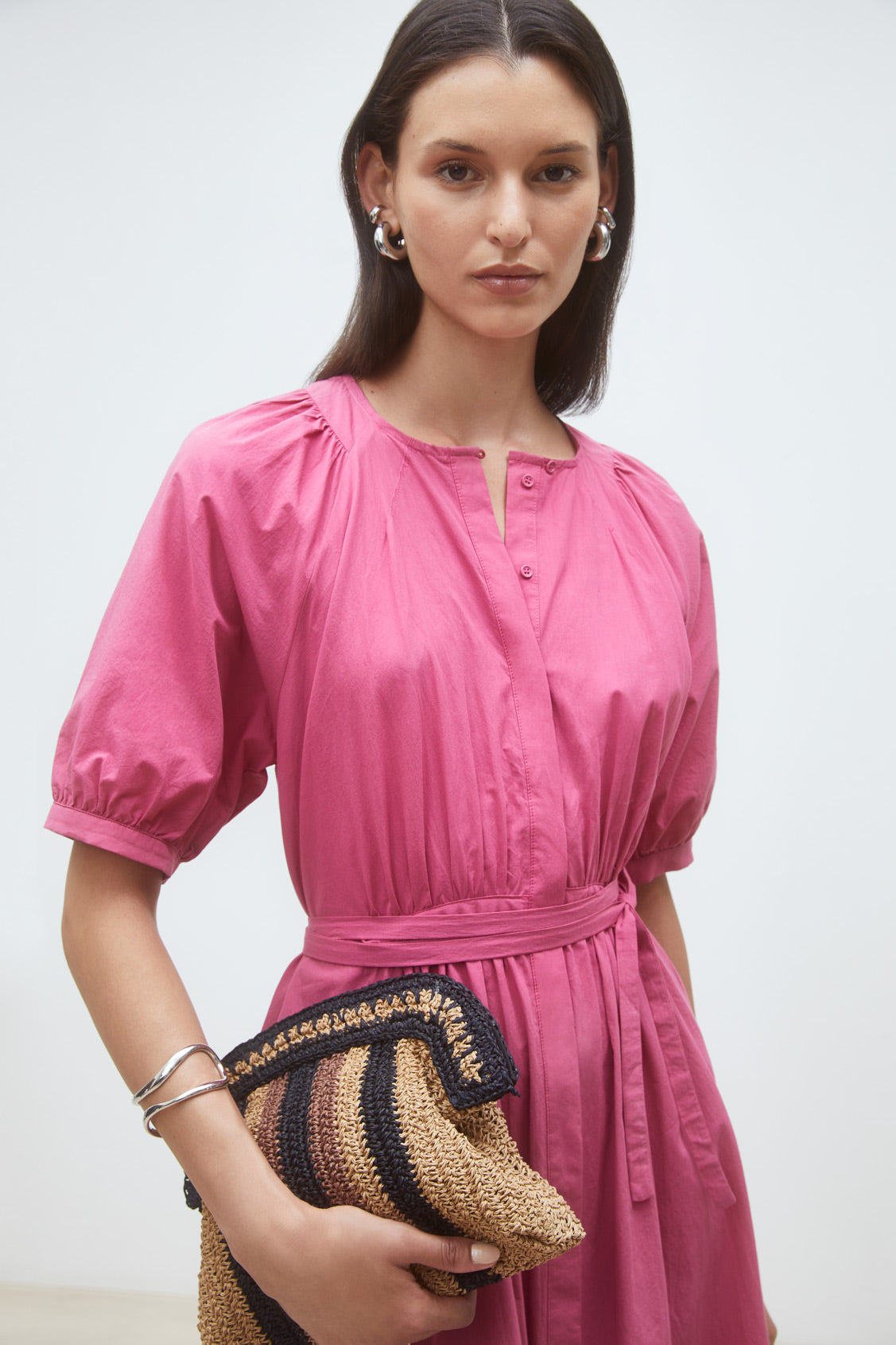 SUNCOO Cassie Long Poplin Dress