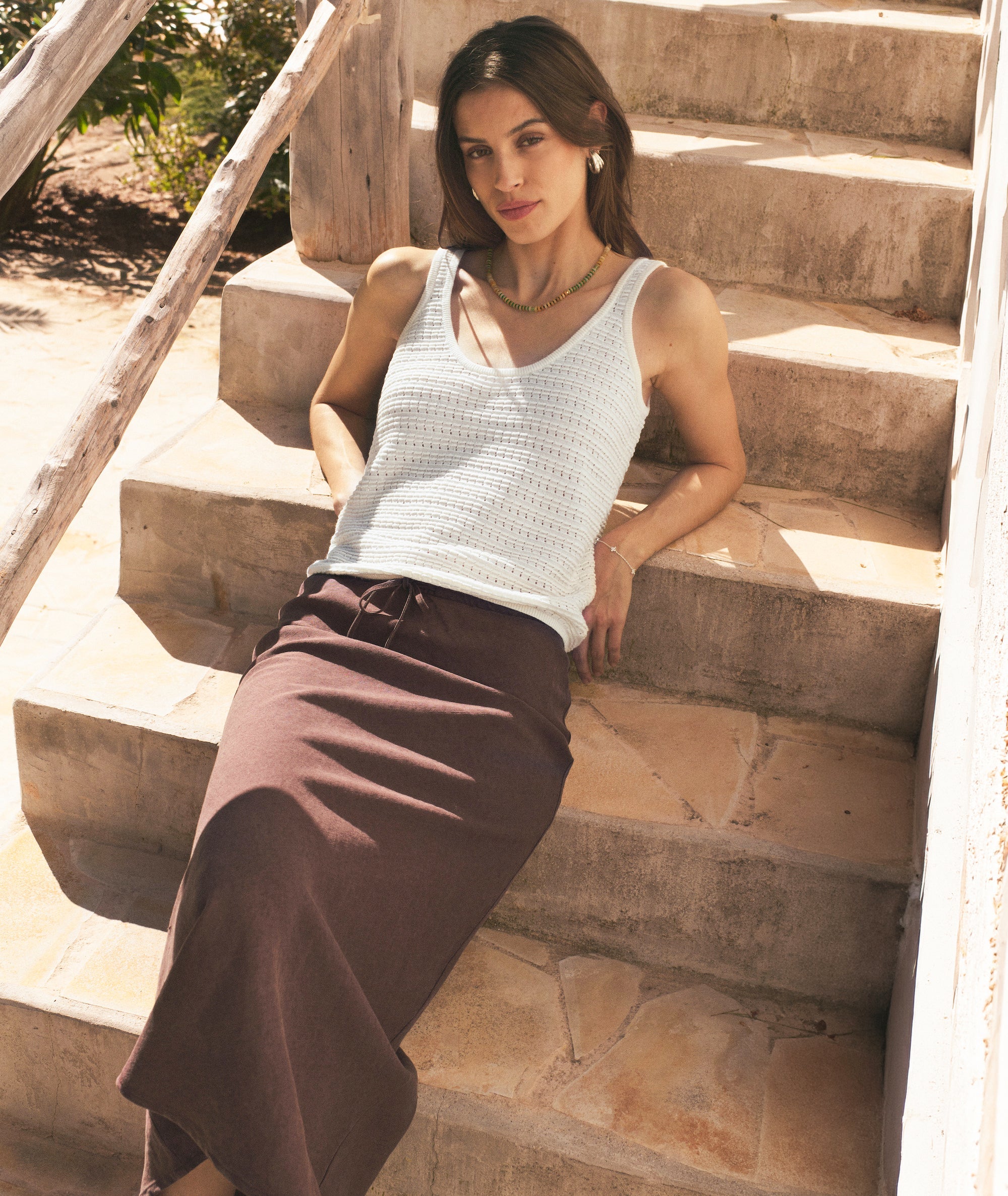 Marine Layer Avery Linen Midi Skirt