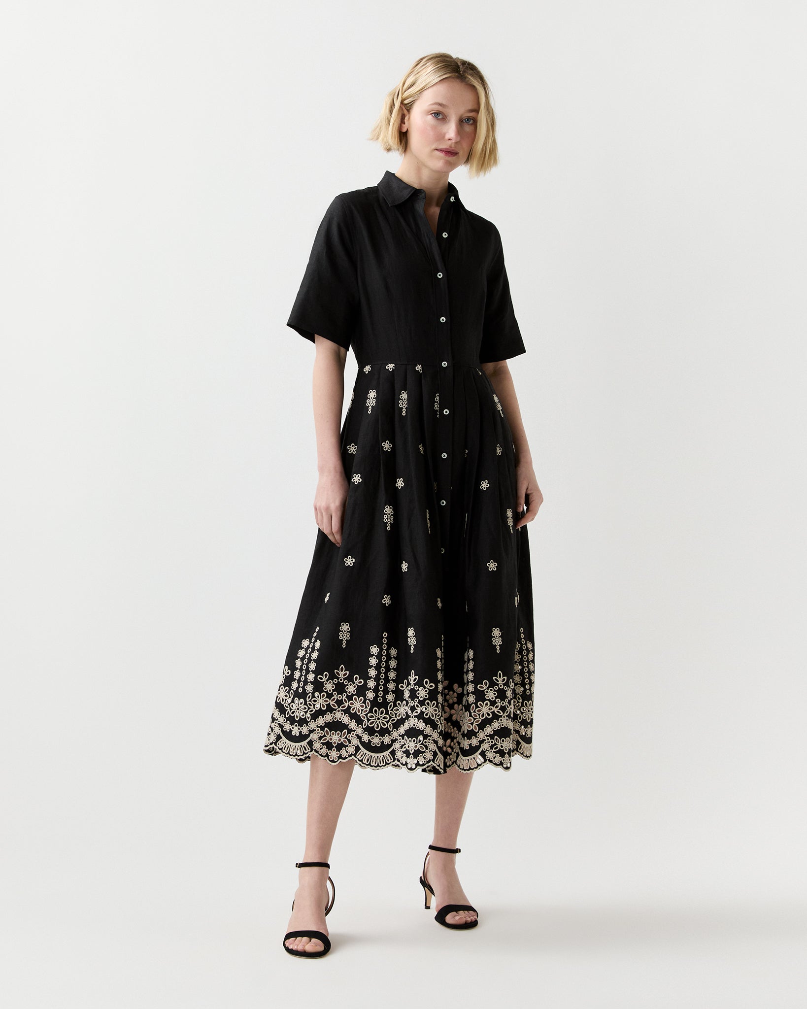 Ann Mashburn Short-Sleeved Classic Shirtwaist Dress 2019504