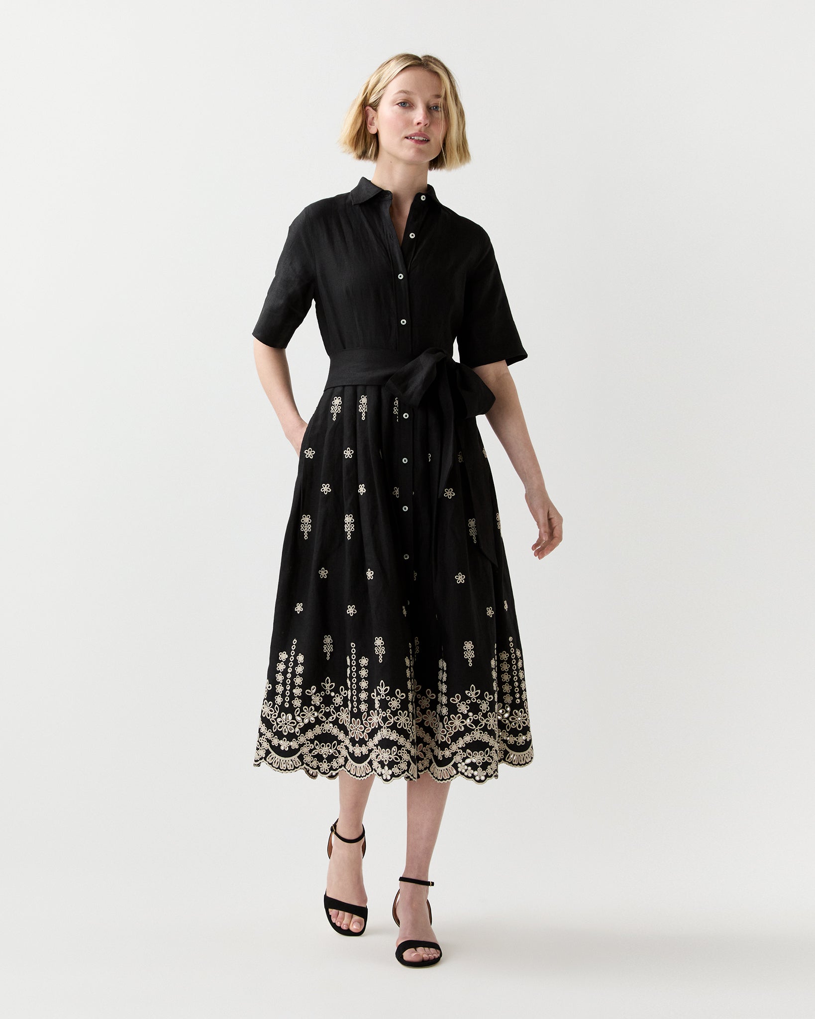 Ann Mashburn Short-Sleeved Classic Shirtwaist Dress 2019504