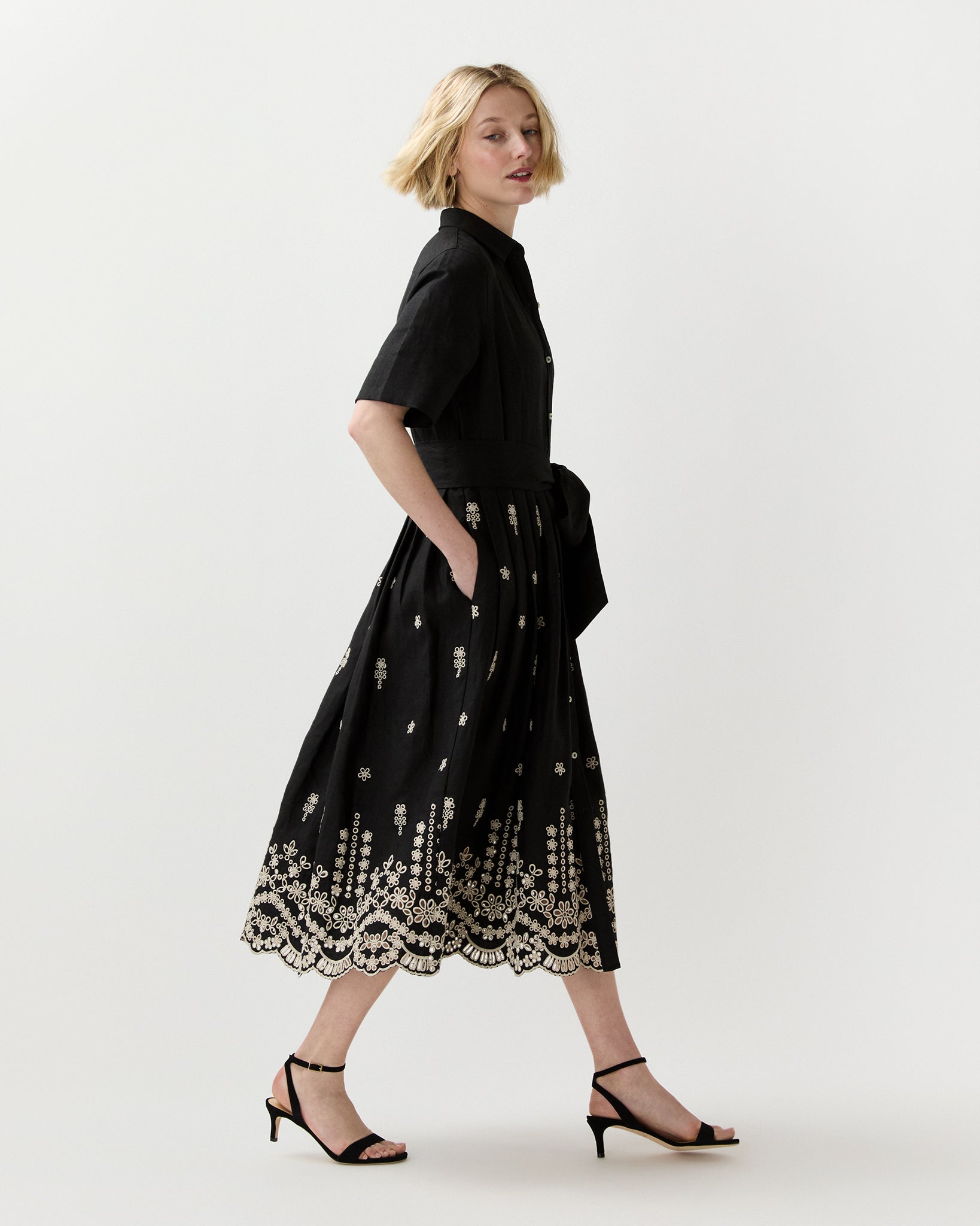 Ann Mashburn Short-Sleeved Classic Shirtwaist Dress 2019504