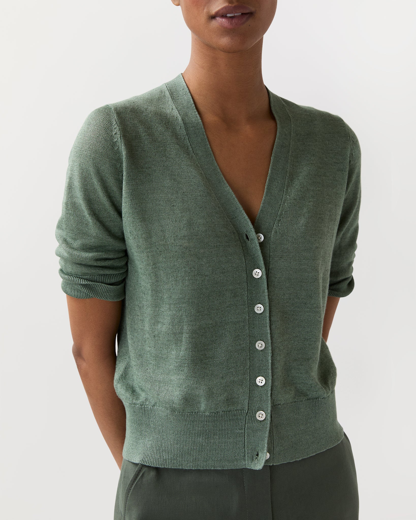 Ann Mashburn Short-Sleeved Rosie V-Neck Cardigan