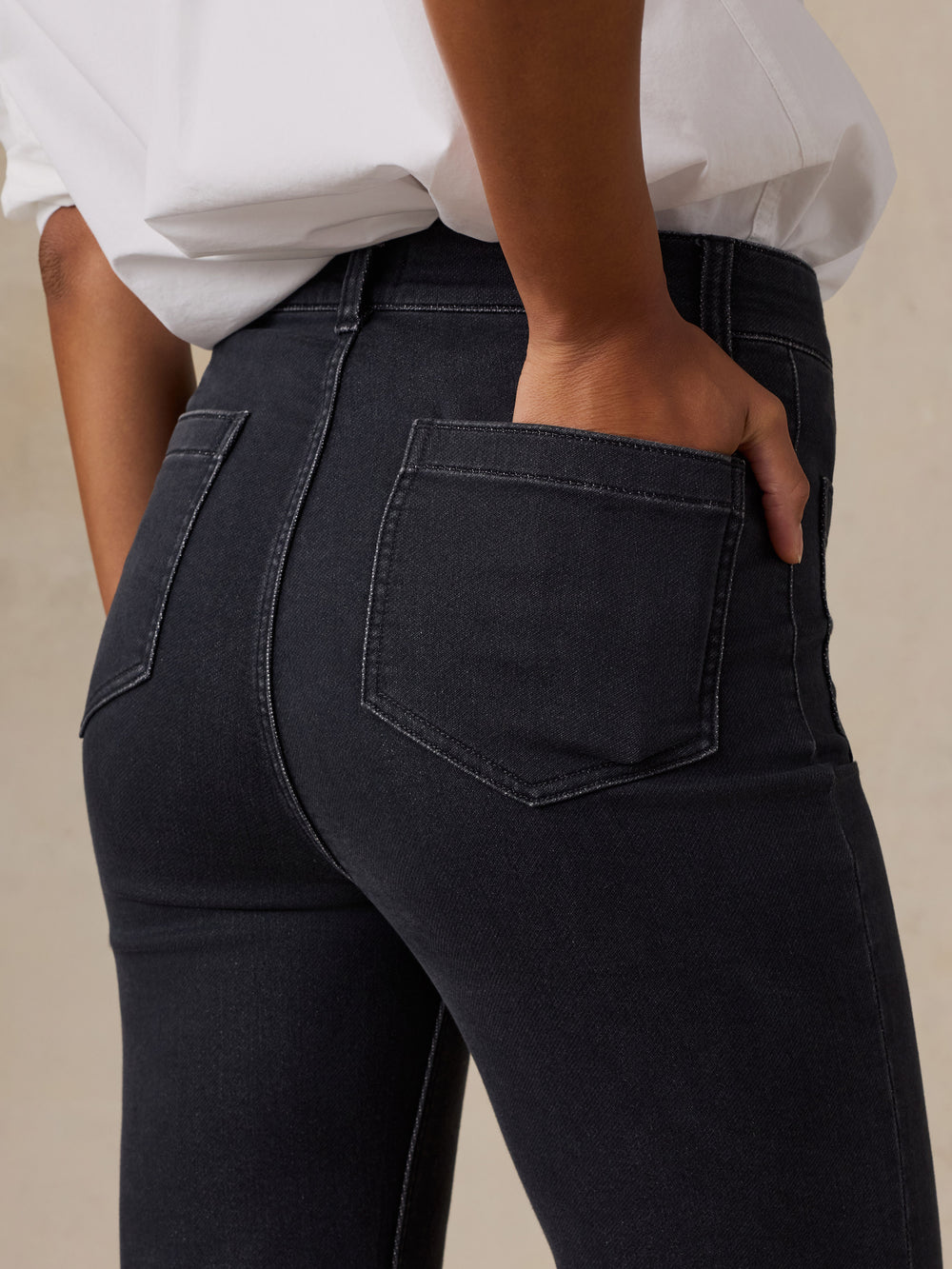 Faherty Stretch Terry Patch Pocket Ankle Pant - Onyx Black