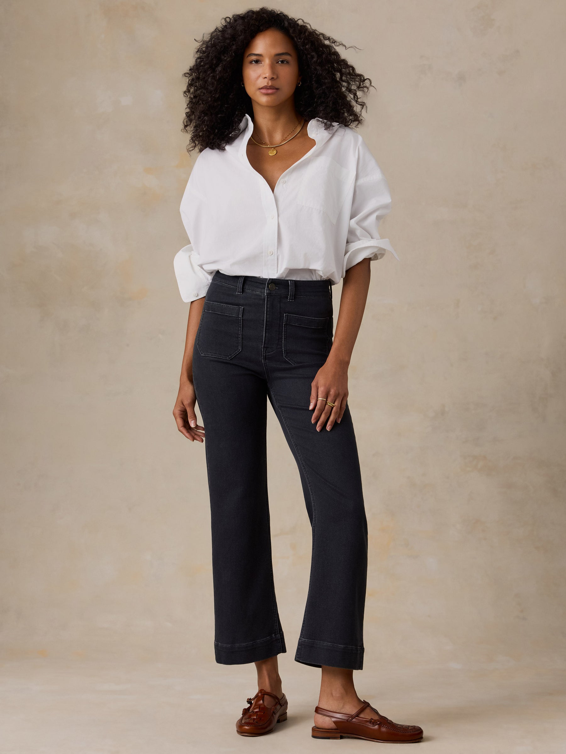Faherty Stretch Terry Patch Pocket Ankle Pant - Onyx Black