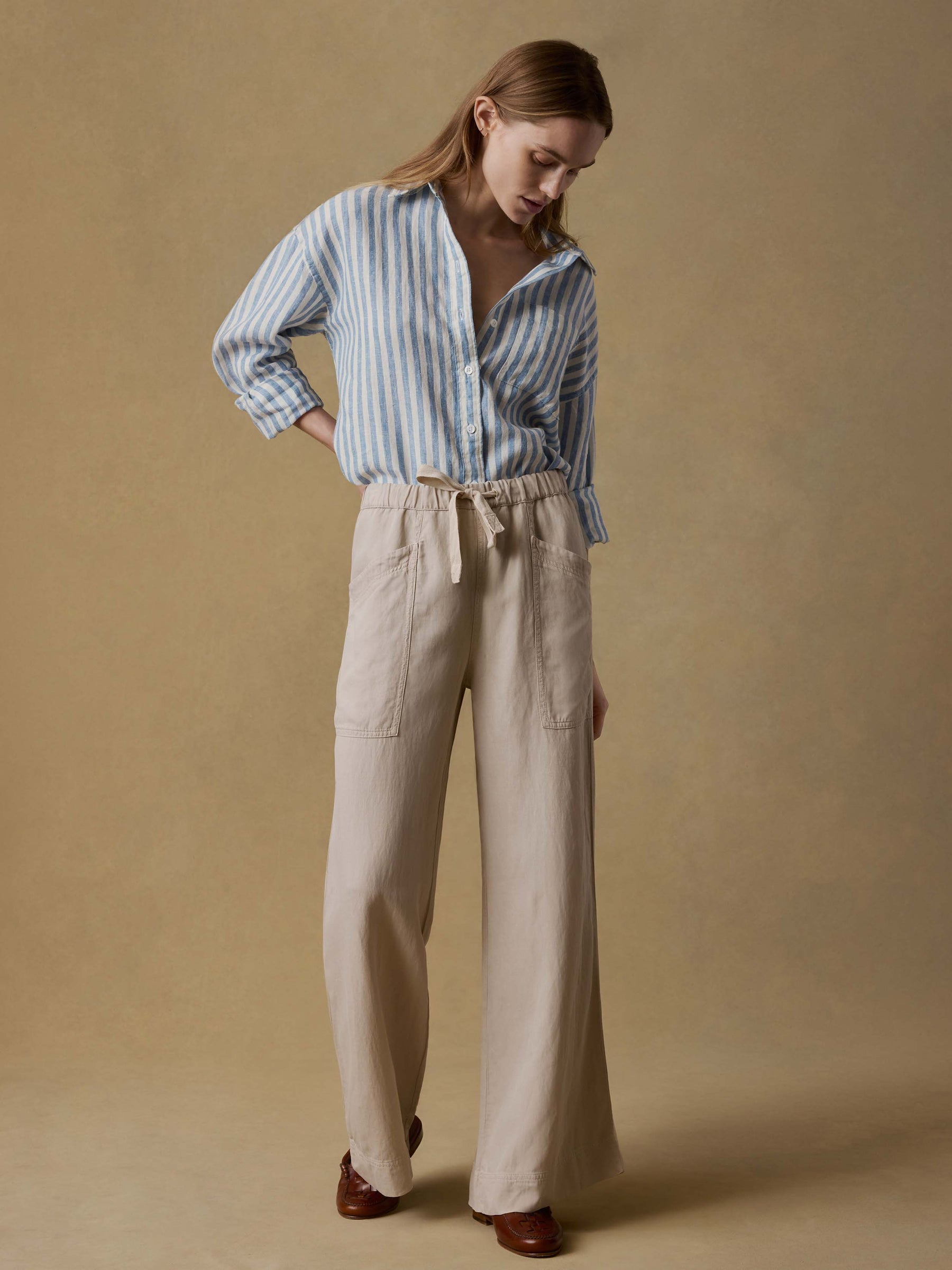 Faherty Topanga Drape Pant - Wheaten