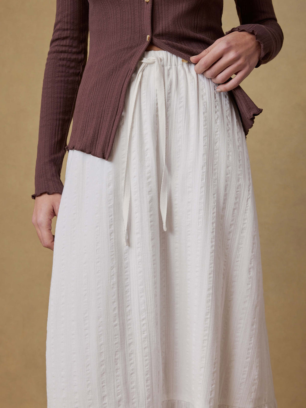 Faherty Dune Cotton Gauze Rees Skirt - White