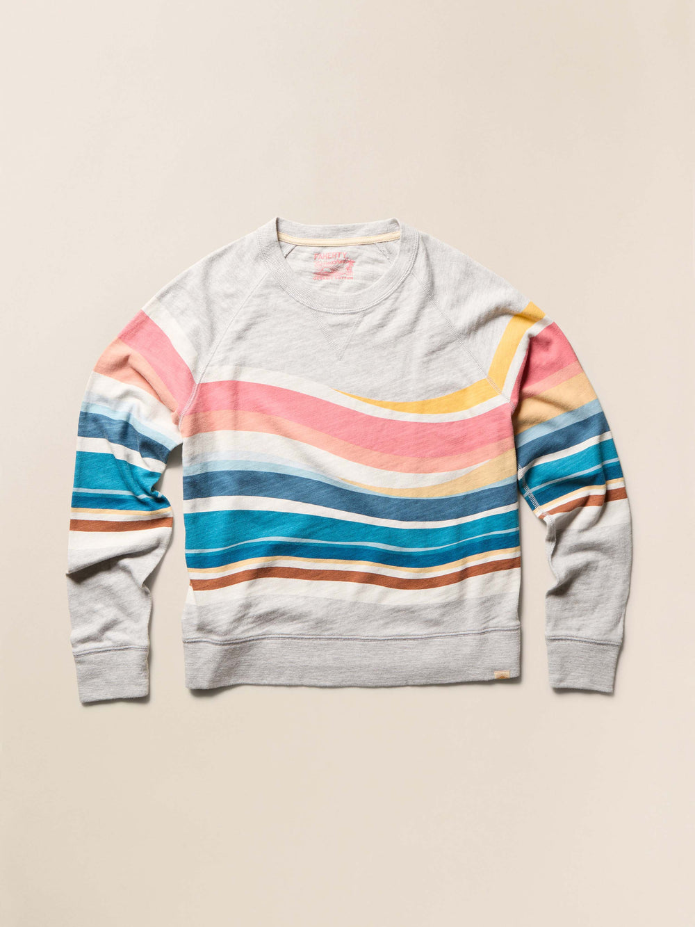 Faherty Sunwashed Organic Crewneck - Soleil Waves