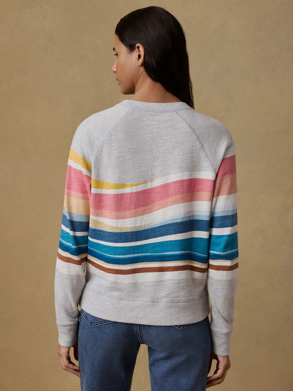 Faherty Sunwashed Organic Crewneck - Soleil Waves