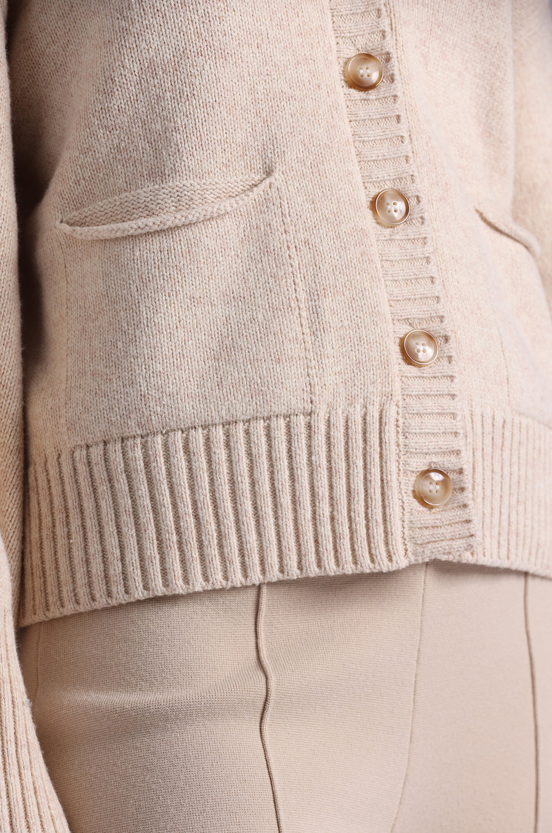 Minnie Rose Luxe Cotton/Cashmere V-Neck Cardigan 97150