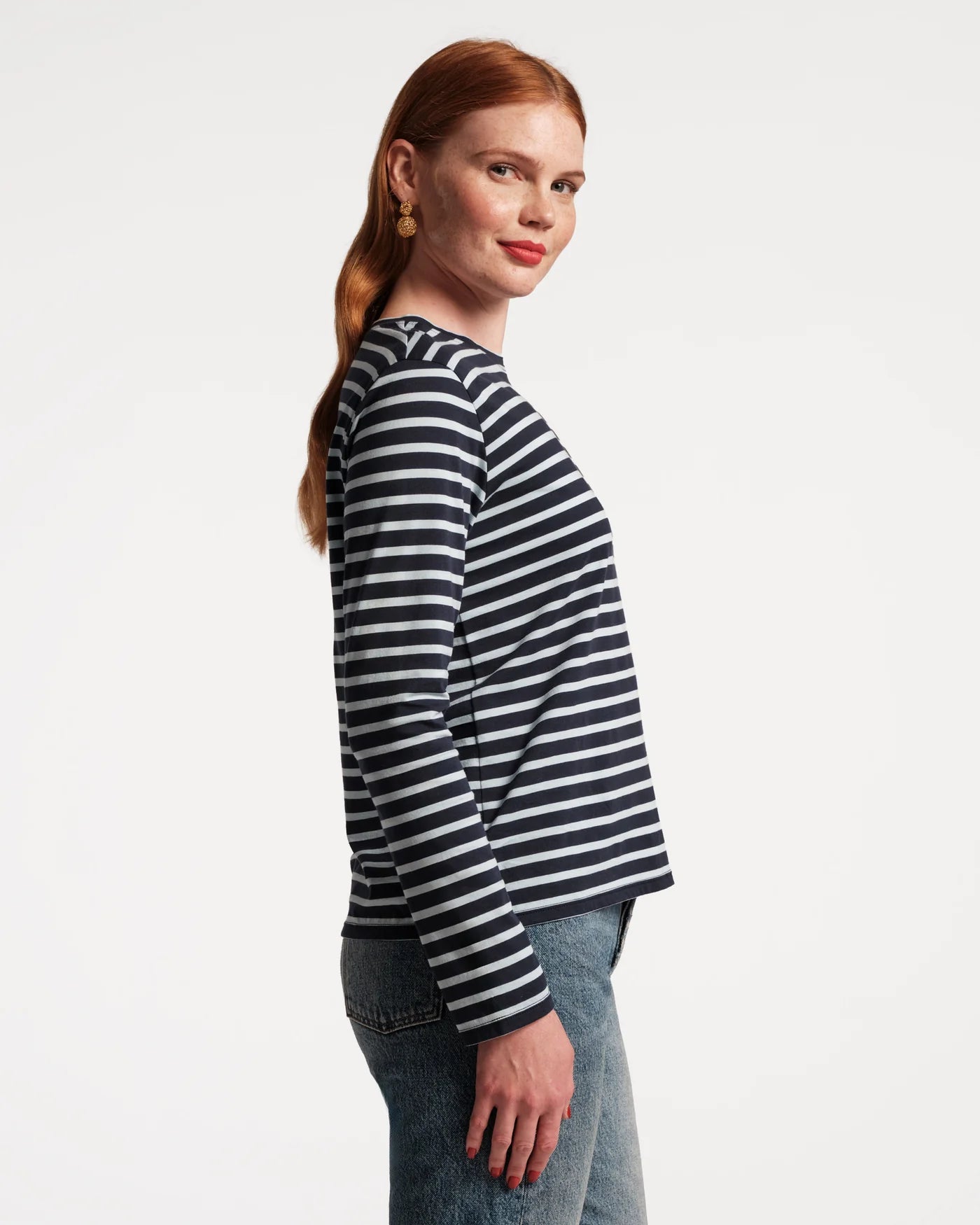 Frances Valentine Long Sleeved Striped T Shirt