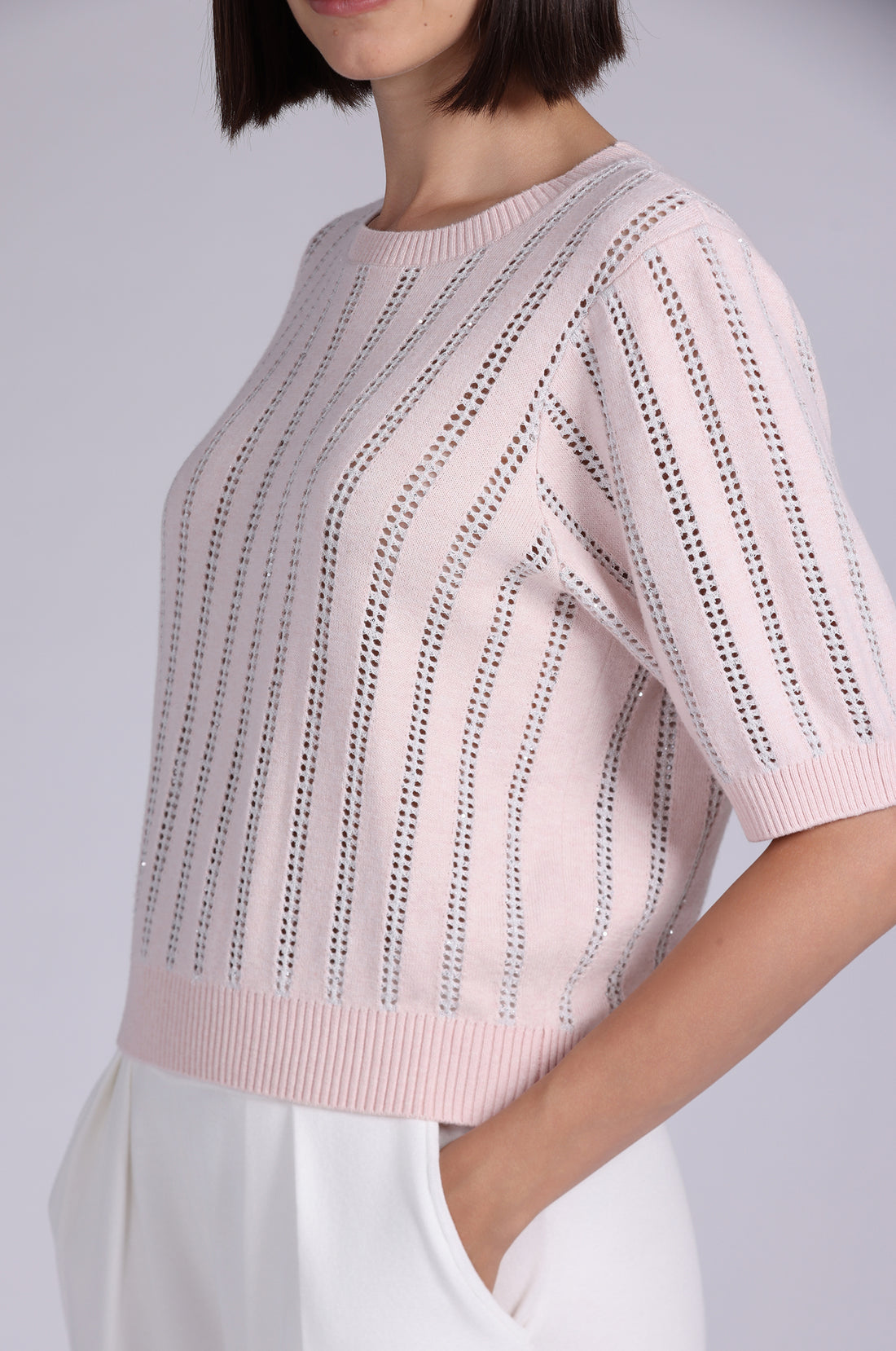 Minnie Rose Sparkle Short Sleeve Crew