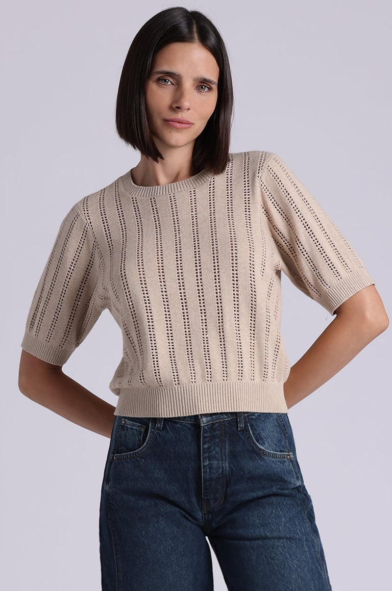 Minnie Rose Sparkle Short Sleeve Crew