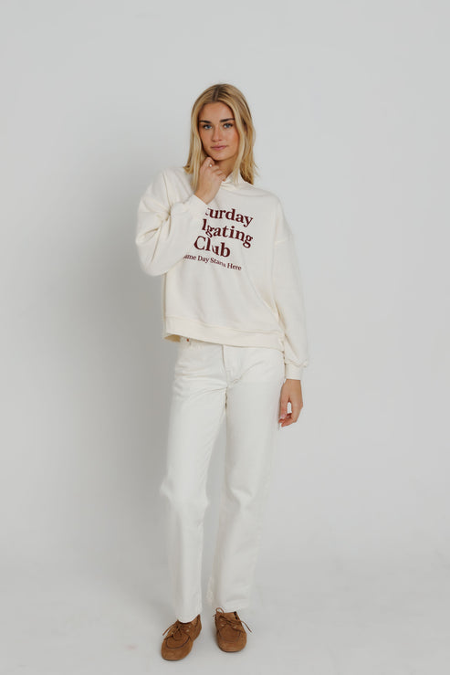 Sunny Somewhere Saturday Tailgaiting Mock Neck Sweatshirt