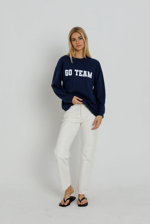 Sunny Somewhere Go Team Sweatshirt Navy