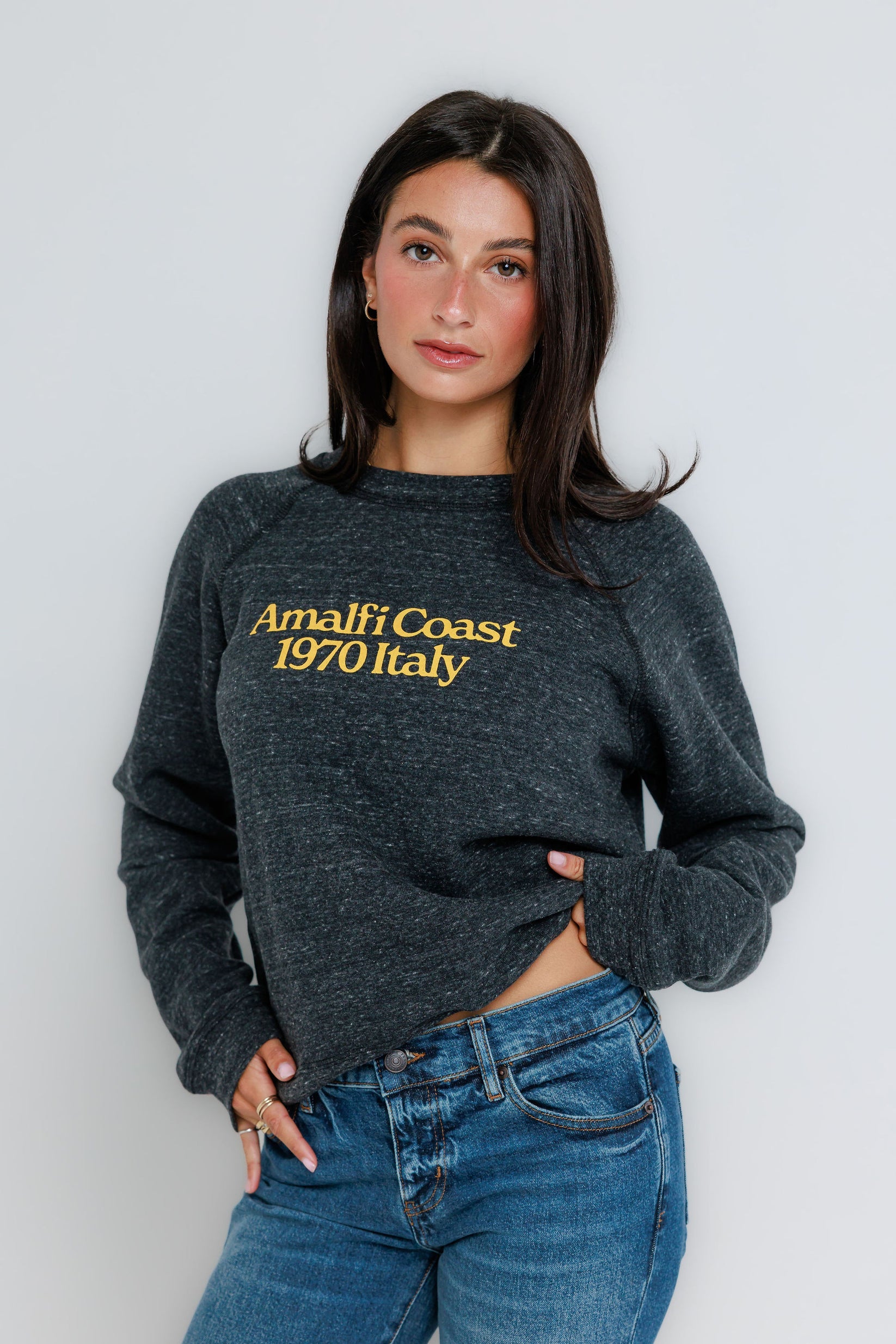 Sunny Somewhere Amalfi Coast Raglan Crew