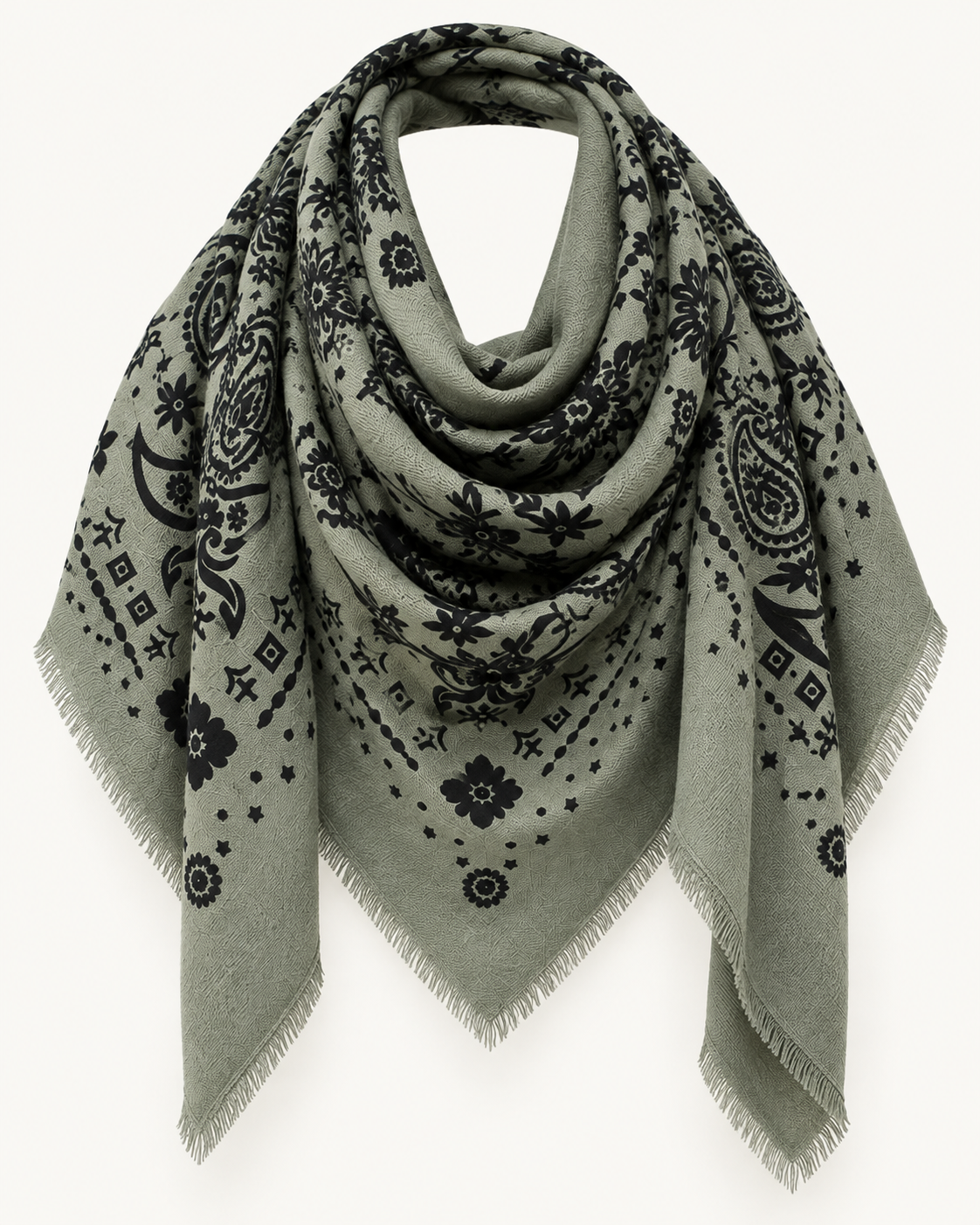 Catherine's Boutique Large Woolen Paisley Square K19