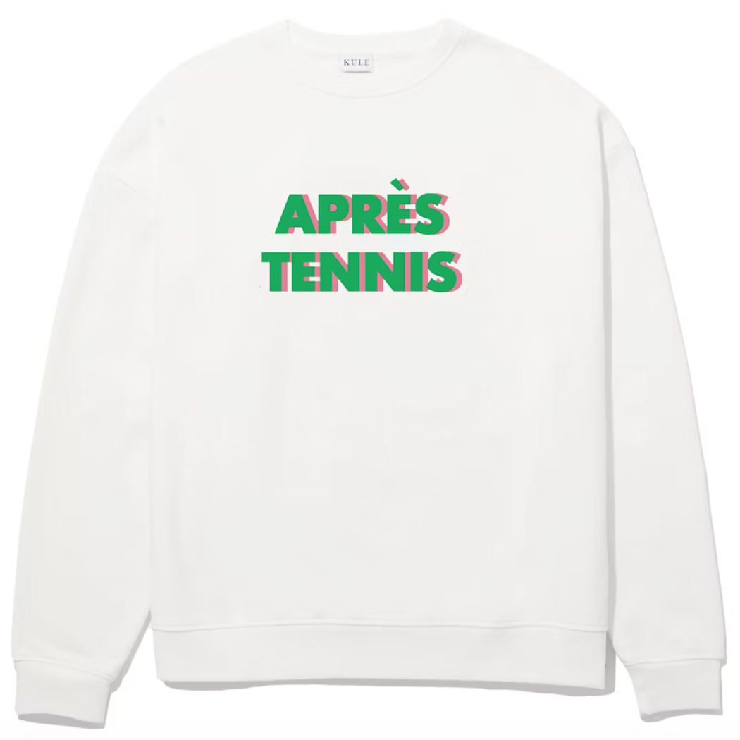 KULE The Oversized Apres Tennis Sweatshirt Cream