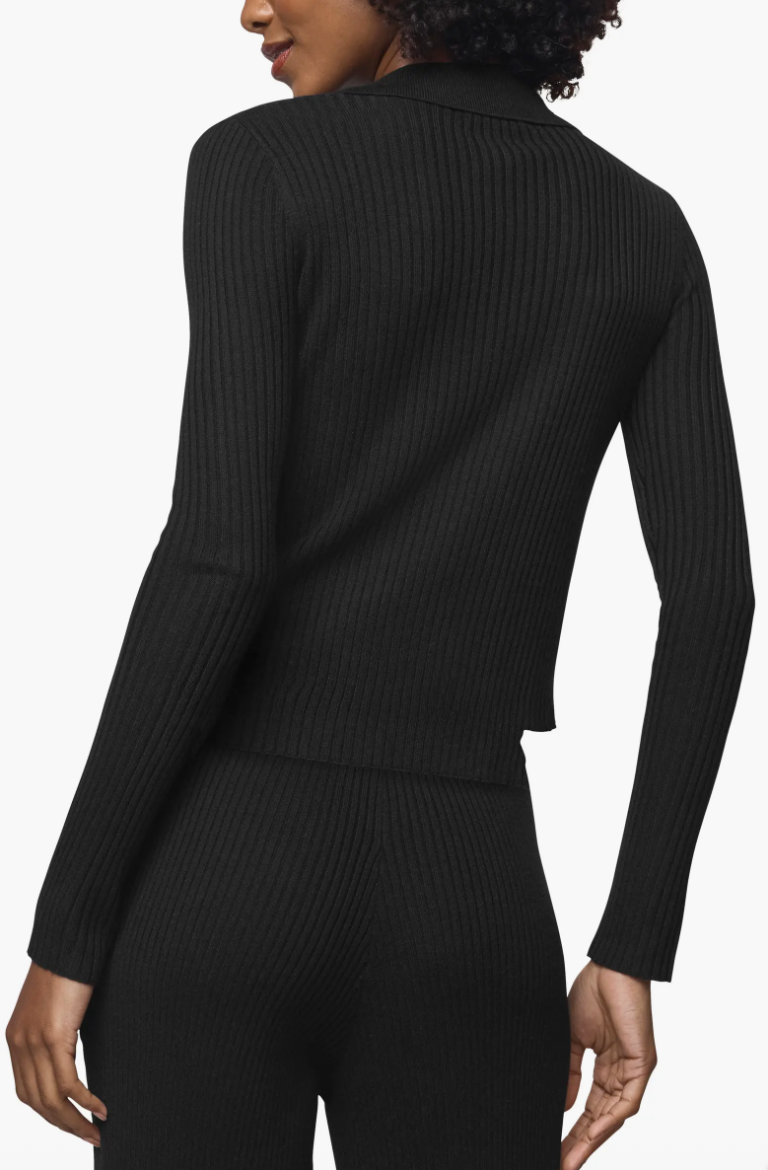 Splendid Georgie Two Zip Sweater in Black RF5S620
