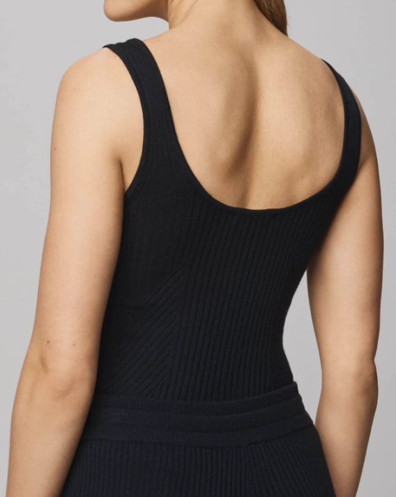 Splendid Georgie Cashblend Scoop Tank in Black RF5S810