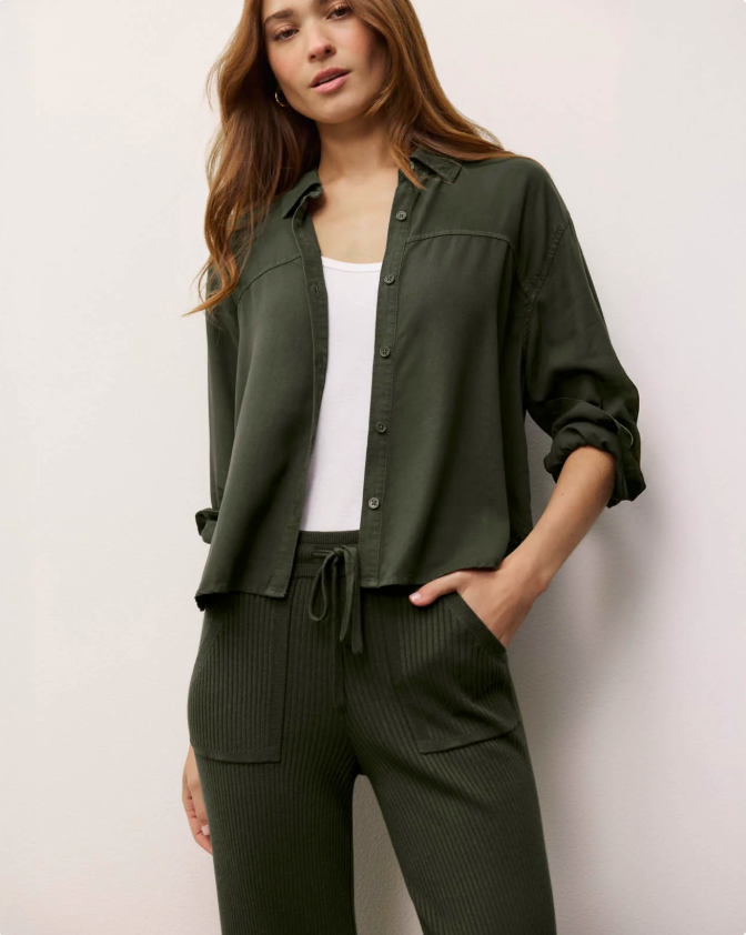 Splendid Joanne Blouse Green Spruce RF5W520