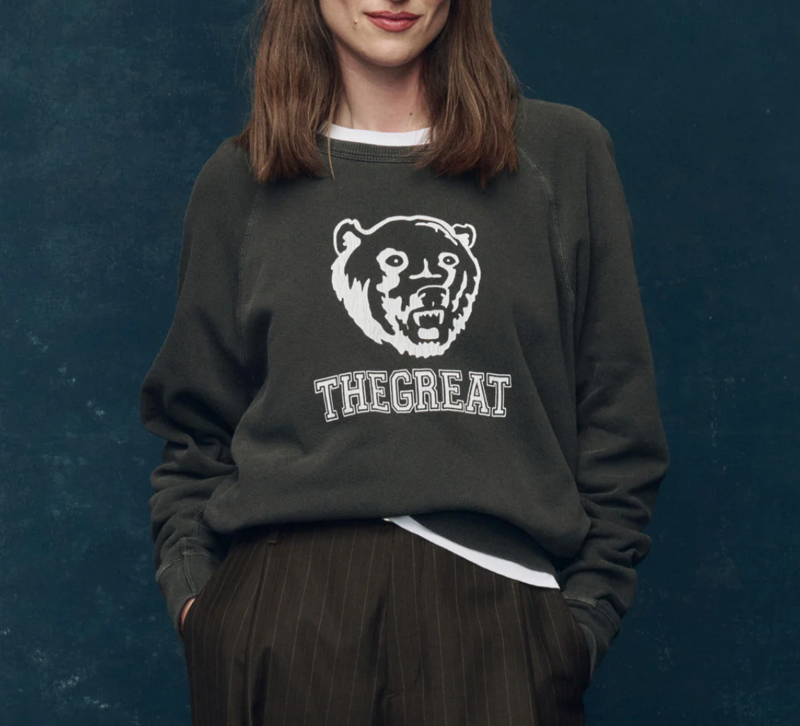 The Great The College Sweatshirt with Bear Graphic