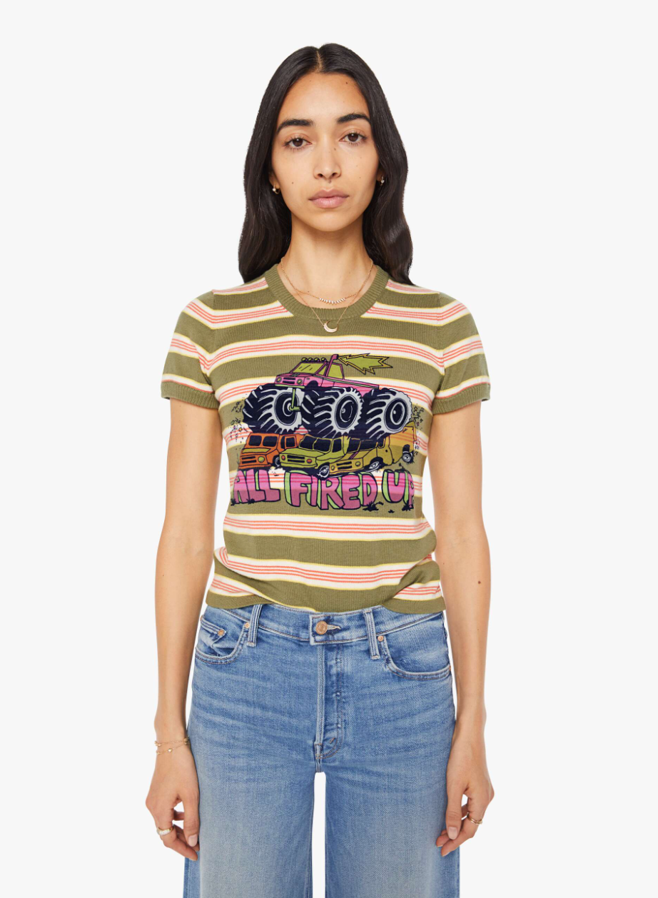 Mother Denim The Itty Bitty Scoop Tee Shirt 81976-1840-OVN