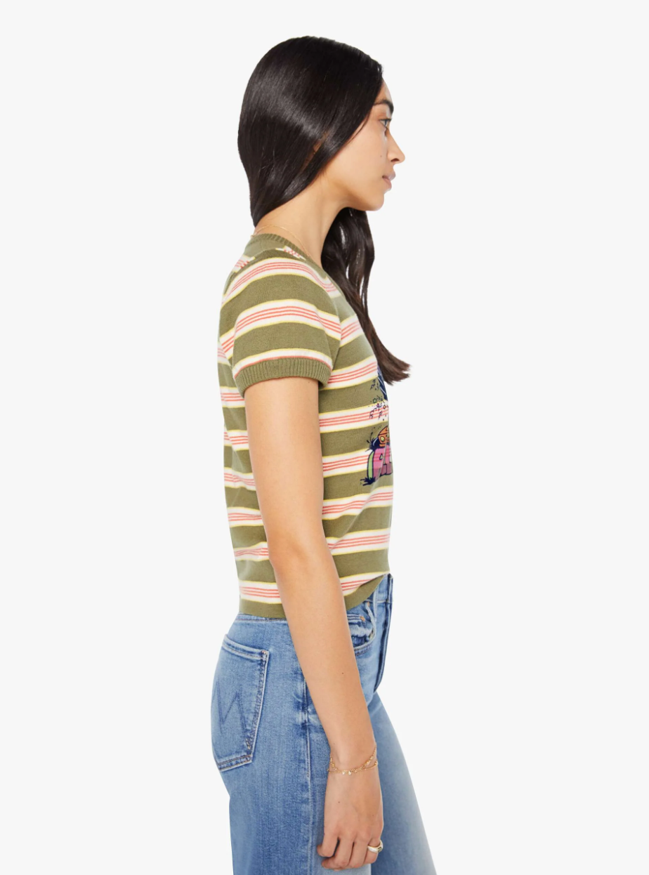 Mother Denim The Itty Bitty Scoop Tee Shirt 81976-1840-OVN