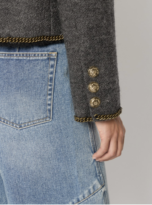 Berenice Melrosechain Short Faux Fur-Lined Coat