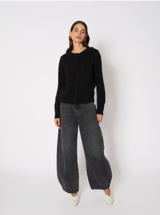 Berenice My Strass Cashmere Cardigan with Rhinestone Stripes