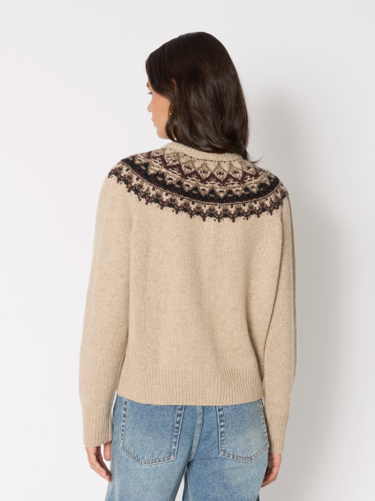 Berenice Mambowavy Cardigan with Jacquard and Pearl Embroidery