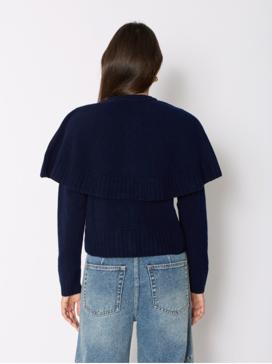 Berenice Millicent Navy Cardigan with Sailor Collar