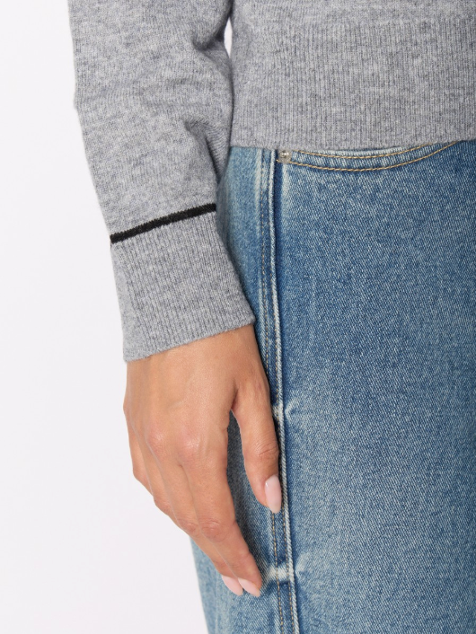 Berenice Margaret Cardigan with Pockets and Contrasting Details