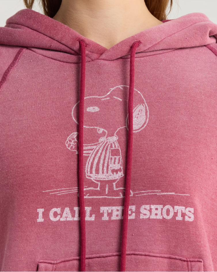 RE/DONE Thermal Lined Raglan Snoopy Hoodie