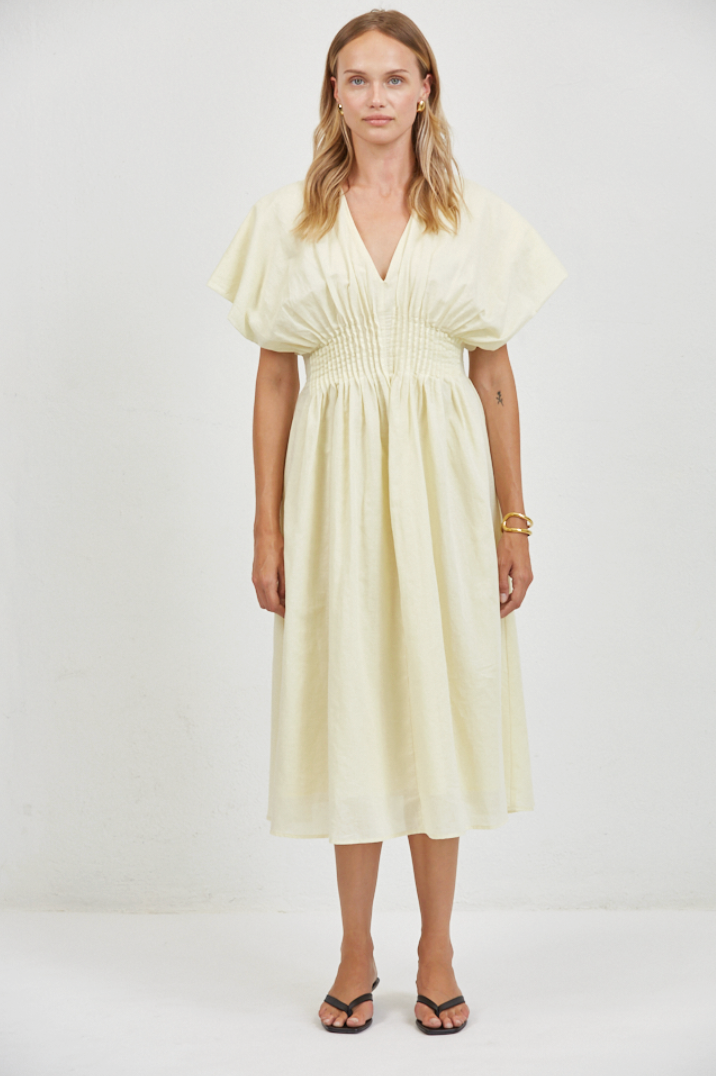 cinched waist short sleeve dress Tommy Bahama Women's Marina Del Mar V-Neck Cinch-Waist Dress - Summer Grey Hthr