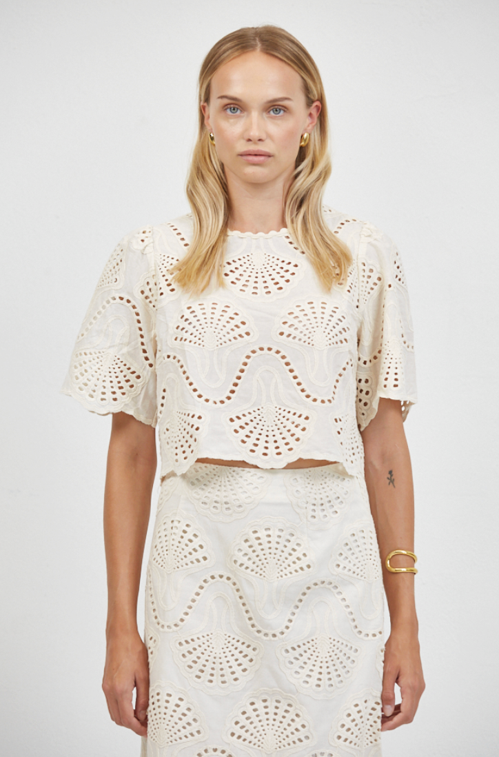 a.ren cannes eyelet top PW2031T