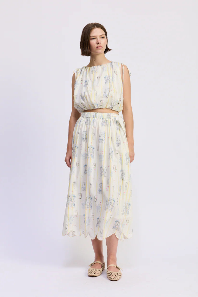 en saison laguna midi dress En Saison Bartlet Midi Skirt