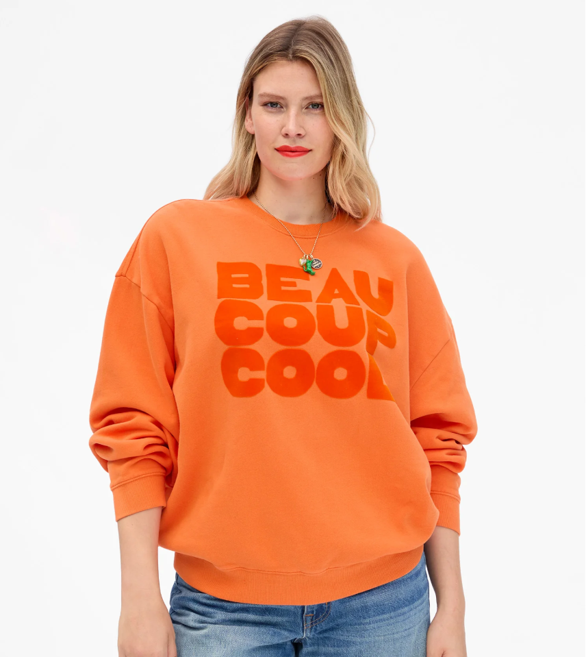Clare V. Overzised Sweatshirt Flcoked Beaucoup Cool AP-LS-LS-100341