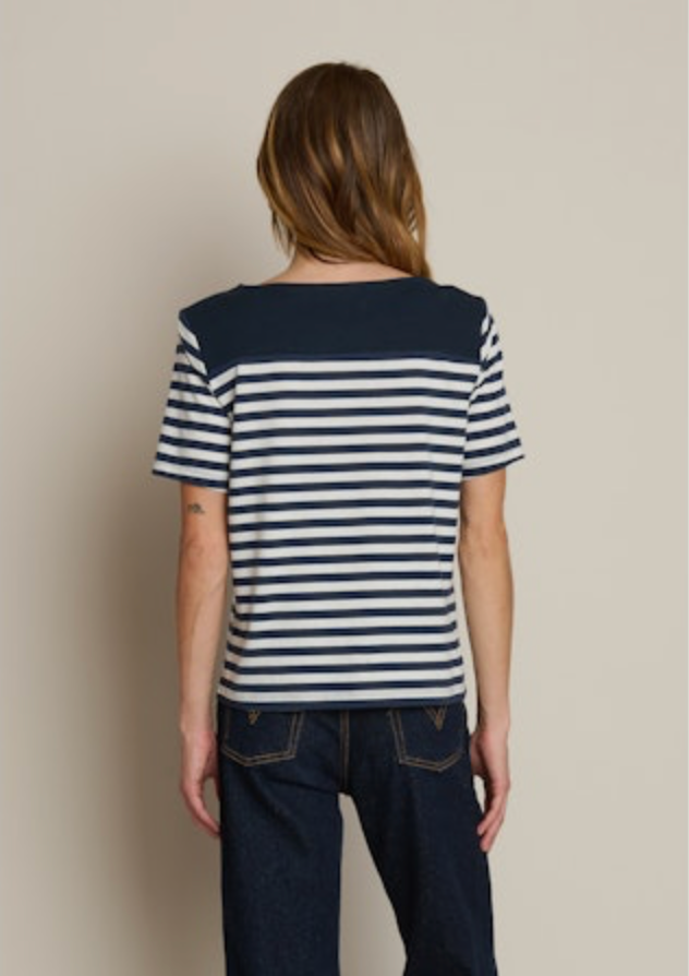 Nation Johnnie Tee in Seascape Stripe